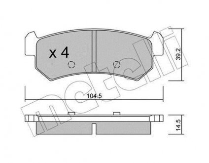 Комплект гальмівних колодок (дискових) Metelli 22-0511-0