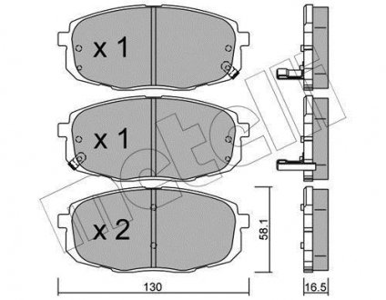 Комплект гальмівних колодок (дискових) Metelli 22-0513-0 (фото 1)