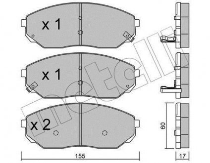 Комплект гальмівних колодок (дискових) Metelli 22-0515-0