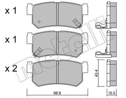 Комплект гальмівних колодок (дискових) Metelli 22-0519-0