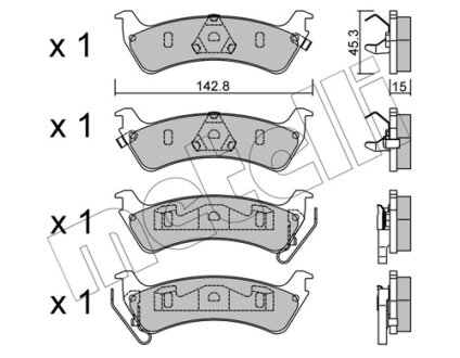 Комплект гальмівних колодок (дискових) Metelli 22-0527-0