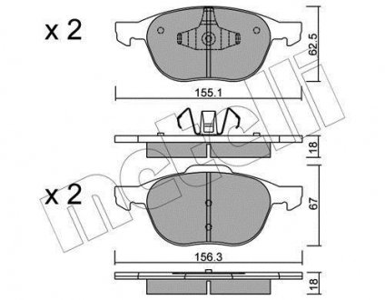 Комплект гальмівних колодок (дискових) Metelli 22-0534-0 (фото 1)