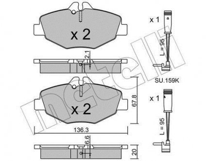 Комплект гальмівних колодок (дискових) Metelli 22-0562-0K