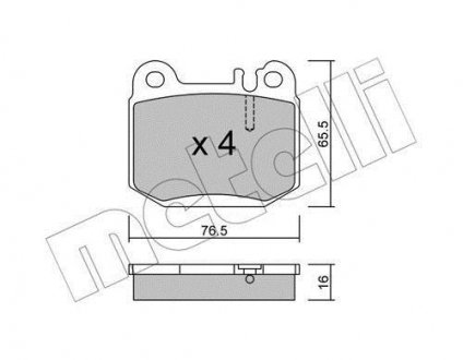 Комплект гальмівних колодок (дискових) Metelli 22-0564-0