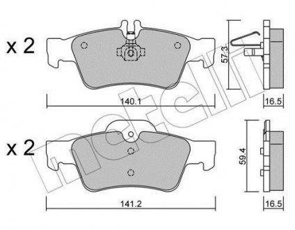 Комплект гальмівних колодок Metelli 22-0568-0