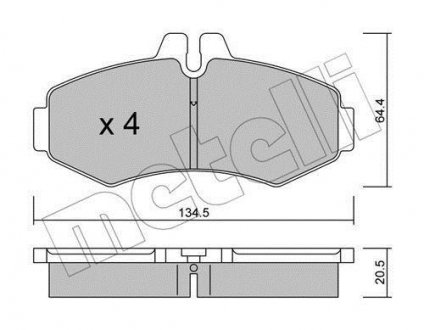 Комплект гальмівних колодок Metelli 22-0573-0