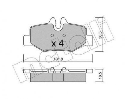 Комплект гальмівних колодок Metelli 22-0576-0