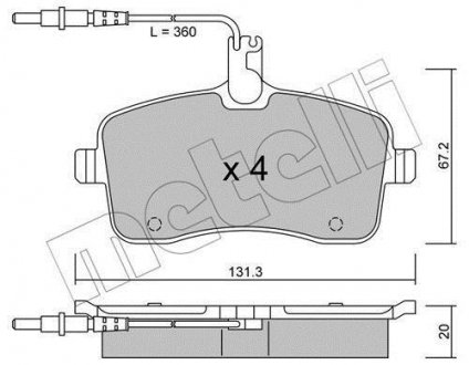 Комплект гальмівних колодок (дискових) Metelli 22-0600-0