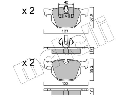 Комплект гальмівних колодок (дискових) Metelli 22-0643-0