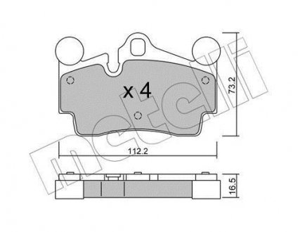 Комплект гальмівних колодок (дискових) Metelli 22-0655-0