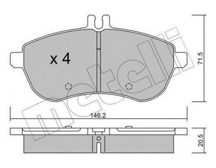 Комплект гальмівних колодок (дискових) Metelli 22-0665-0 (фото 1)