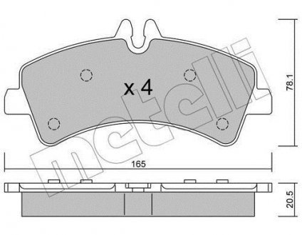 Комплект гальмівних колодок (дискових) Metelli 22-0674-0 (фото 1)