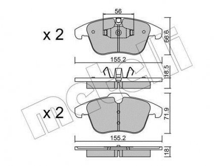 Комплект гальмівних колодок (дискових) Metelli 22-0675-5