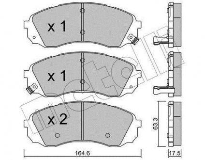 Комплект гальмівних колодок (дискових) Metelli 22-0785-0 (фото 1)