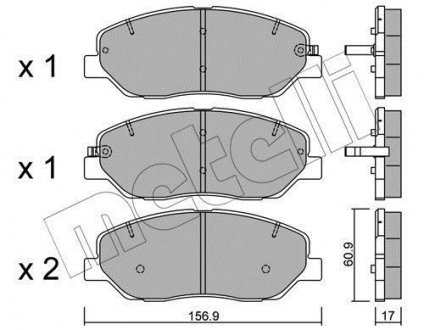 Комплект гальмівних колодок (дискових) Metelli 22-0787-0