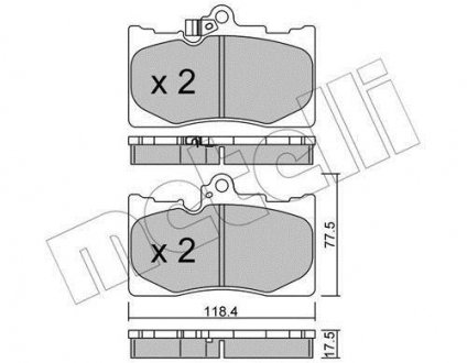 Комплект гальмівних колодок (дискових) Metelli 22-0799-0 (фото 1)