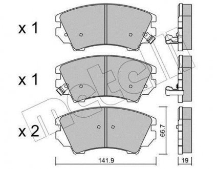 Комплект гальмівних колодок (дискових) Metelli 22-0842-0