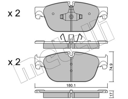 Комплект гальмівних колодок (дискових) Metelli 22-0854-0