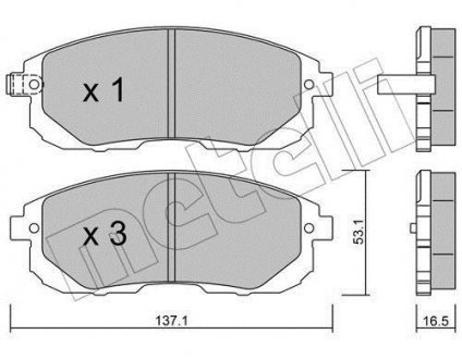 Комплект гальмівних колодок (дискових) Metelli 22-0876-0 (фото 1)