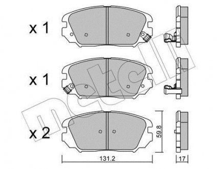 Комплект гальмівних колодок (дискових) Metelli 22-0885-0