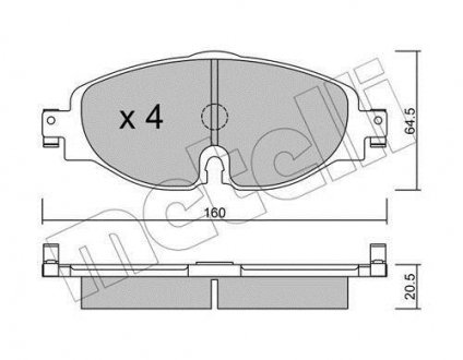 Комплект гальмівних колодок (дискових) Metelli 22-0950-0