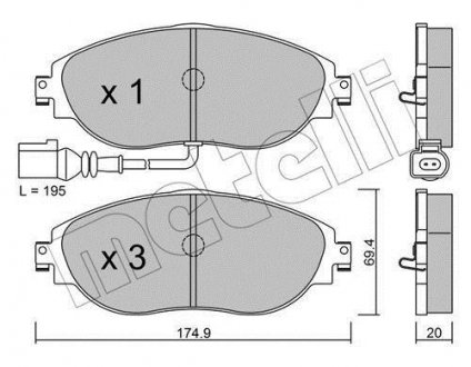 Комплект гальмівних колодок (дискових) Metelli 22-0952-0