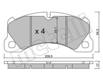 Комплект гальмівних колодок (дискових) Metelli 22-0957-3