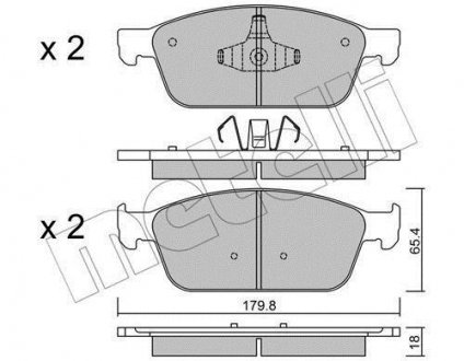 Комплект гальмівних колодок (дискових) Metelli 22-0989-0 (фото 1)