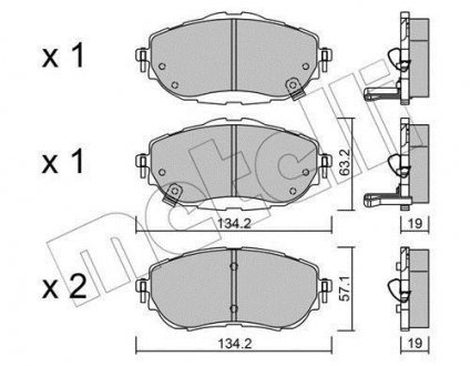 Комплект гальмівних колодок (дискових) Metelli 22-0998-0