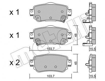 Комплект гальмівних колодок (дискових) Metelli 22-1011-0 (фото 1)