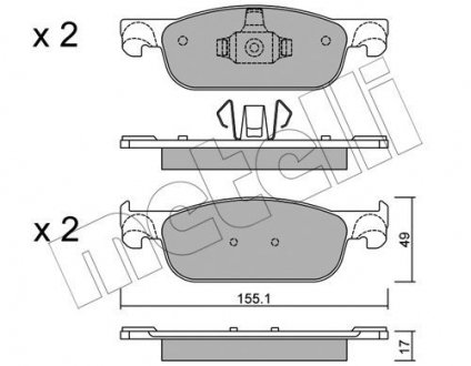 Комплект гальмівних колодок (дискових) Metelli 22-1109-0