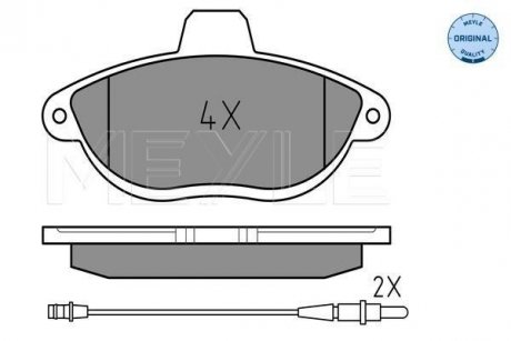 Комплект гальмівних колодок з 4 шт. дисків MEYLE 025 230 4218/W