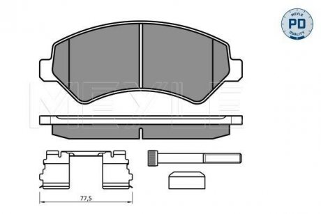 Комплект гальмівних колодок MEYLE 025 244 6619-1/PD