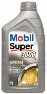 Олива моторна Super 3000 X1 5W-40 (Каністра 1л) MOBIL 150012