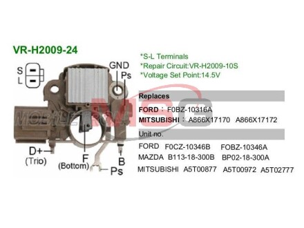 Регулятор напруги генератора MOBILETRON VRH200924 (фото 1)