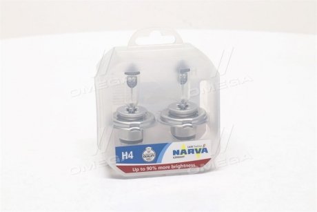 Лампа накалу SET H4 12V 60/55 W P43t RANGE POWER +90 (вир-во) NARVA 48003S2