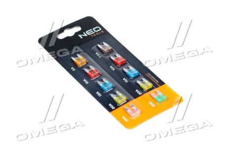 Набір запобіжників автомобільних, набір 10 шт. NEO TOOLS 11-992