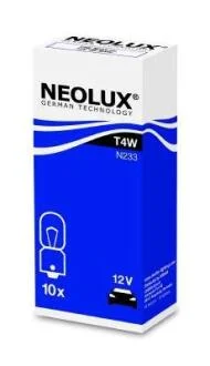 Лампа допоміжн. освітлення T4W 12V 4W BA9s (вир-во Neolux) NEOLUX N233