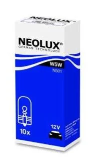 Лампа допоміжн. освітлення W5W 12V 5W W2.1x9.5d (вир-во Neolux) NEOLUX N501