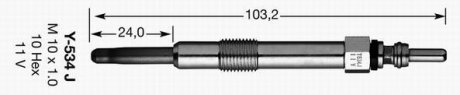 Свічка розжарювання Y-534J (D-Power 36) NGK 3413