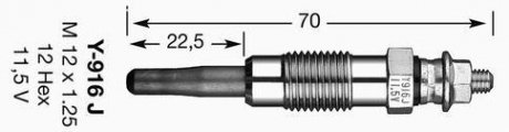 Свічка розжарювання Y-916J (D-Power 6) NGK 5906