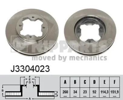Диск гальмівної NIPPARTS J3304023