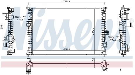 Радіатор охолоджування NISSENS 606342