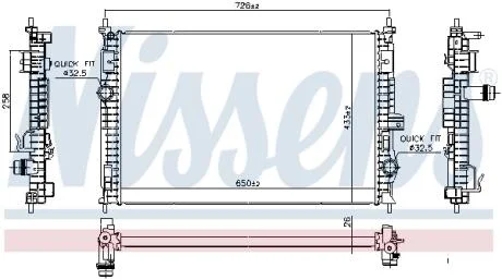 Радіатор охолоджування NISSENS 606342