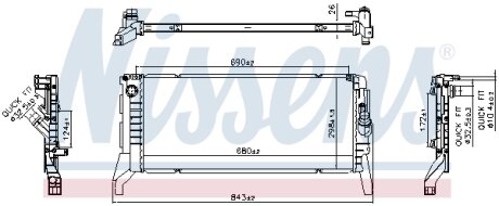 Радіатор охолодження двигуна NISSENS 606789