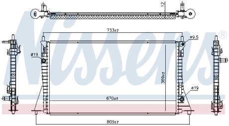 Радіатор охолодження двигуна NISSENS 607224