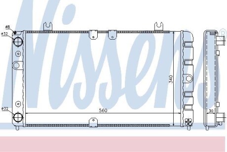 Радіатор вод. охолодження ВАЗ 1118 КАЛИНА NISSENS 623554