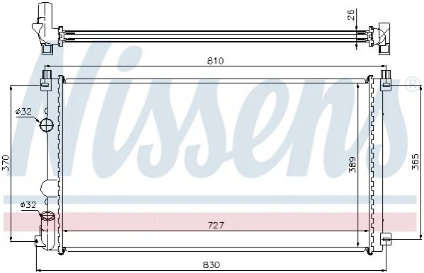 Радiатор охолодження (вир-во Nissens) NISSENS 63824A (фото 1)