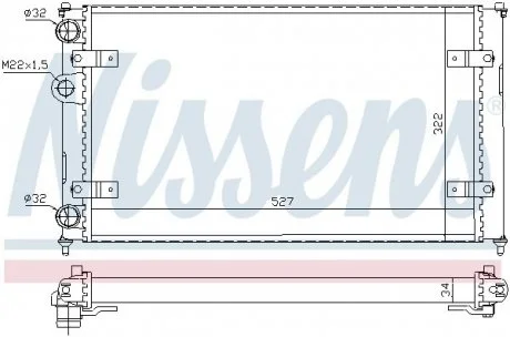 Радіатор охолодження SEAT, VW (вир-во Nissens) NISSENS 639951