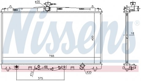 Радiатор охлодження KIA, HYUNDAI NISSENS 646906